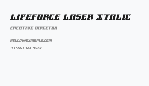 Lifeforce Laser Italic Business Card