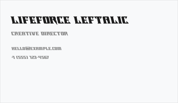 Lifeforce Leftalic Business Card