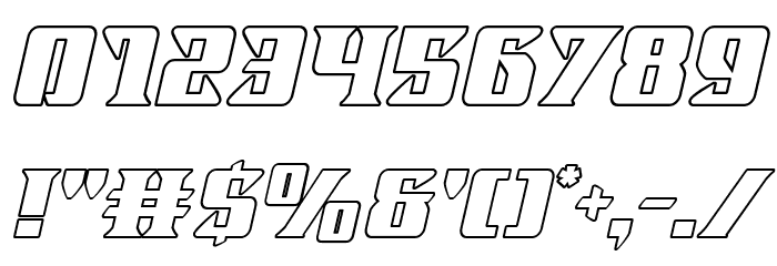 Lifeforce Outline Italic Font OTHER CHARS