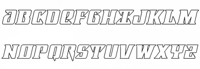 Lifeforce Outline Italic Caratteri MAIUSCOLE