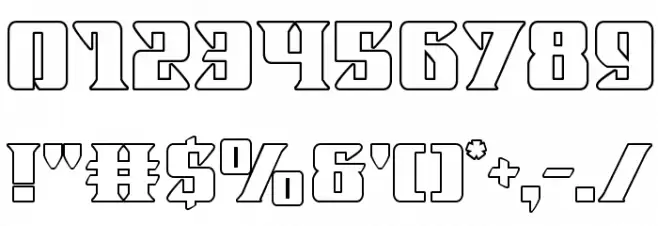 Lifeforce Outline Font OTHER CHARS
