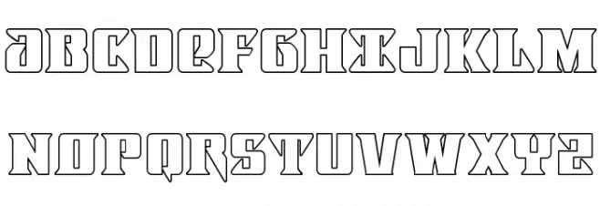 Lifeforce Outline Caratteri MAIUSCOLE