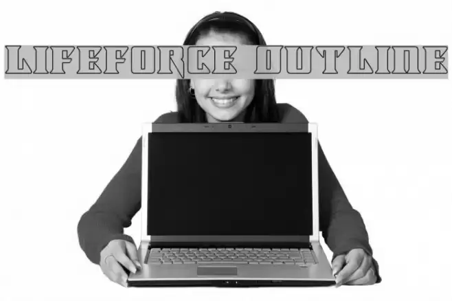 Lifeforce Outline Font examples