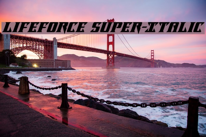 Lifeforce Super-Italic Font examples