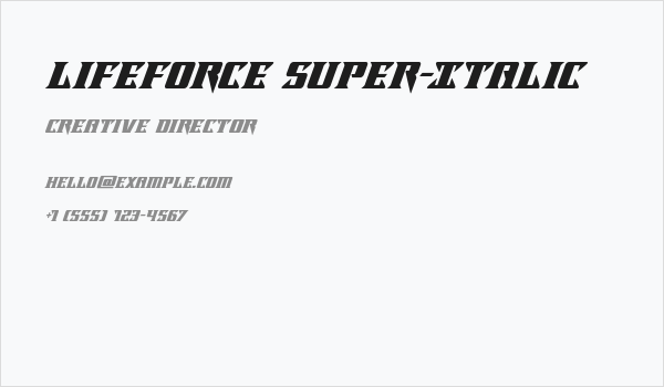 Lifeforce Super-Italic Business Card