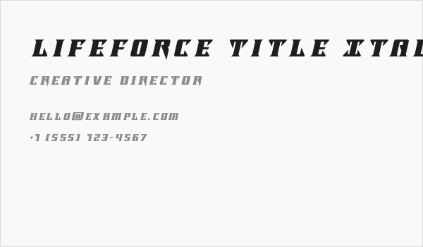 Lifeforce Title Italic Business Card