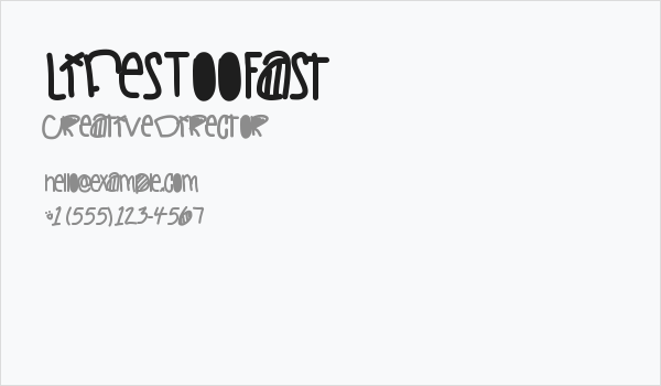 LifesTooFast Business Card