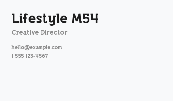 Lifestyle M54 Business Card