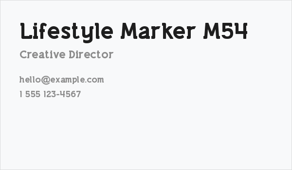 Lifestyle Marker M54 Business Card