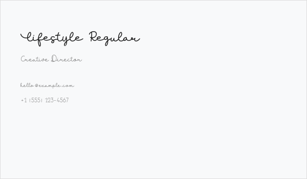 Lifestyle Regular Business Card