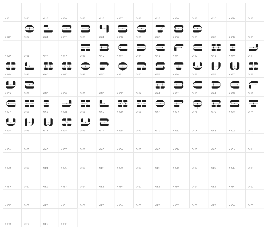 LiganoDemo-Regular Character Map