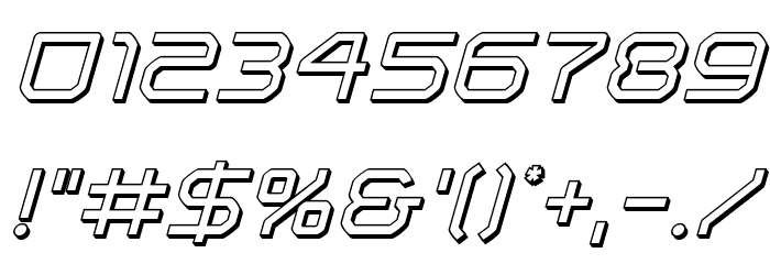 Light Brigade 3D Italic Font OTHER CHARS