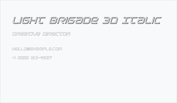 Light Brigade 3D Italic Business Card