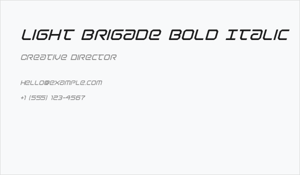 Light Brigade Bold Italic Business Card