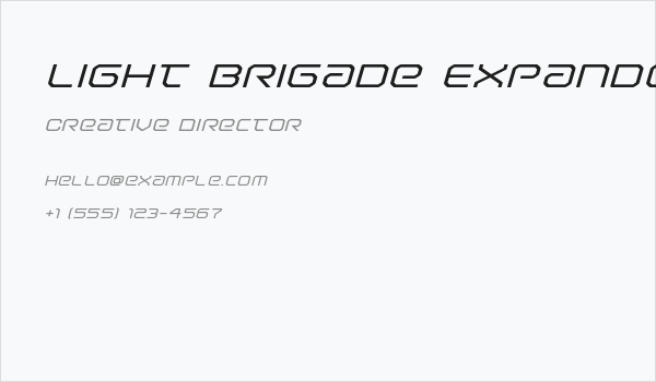 Light Brigade Expanded Italic Business Card
