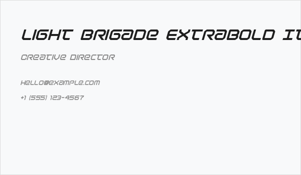 Light Brigade ExtraBold Italic Business Card
