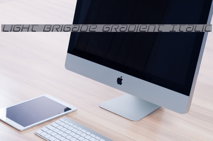 Light Brigade Gradient Italic Font examples