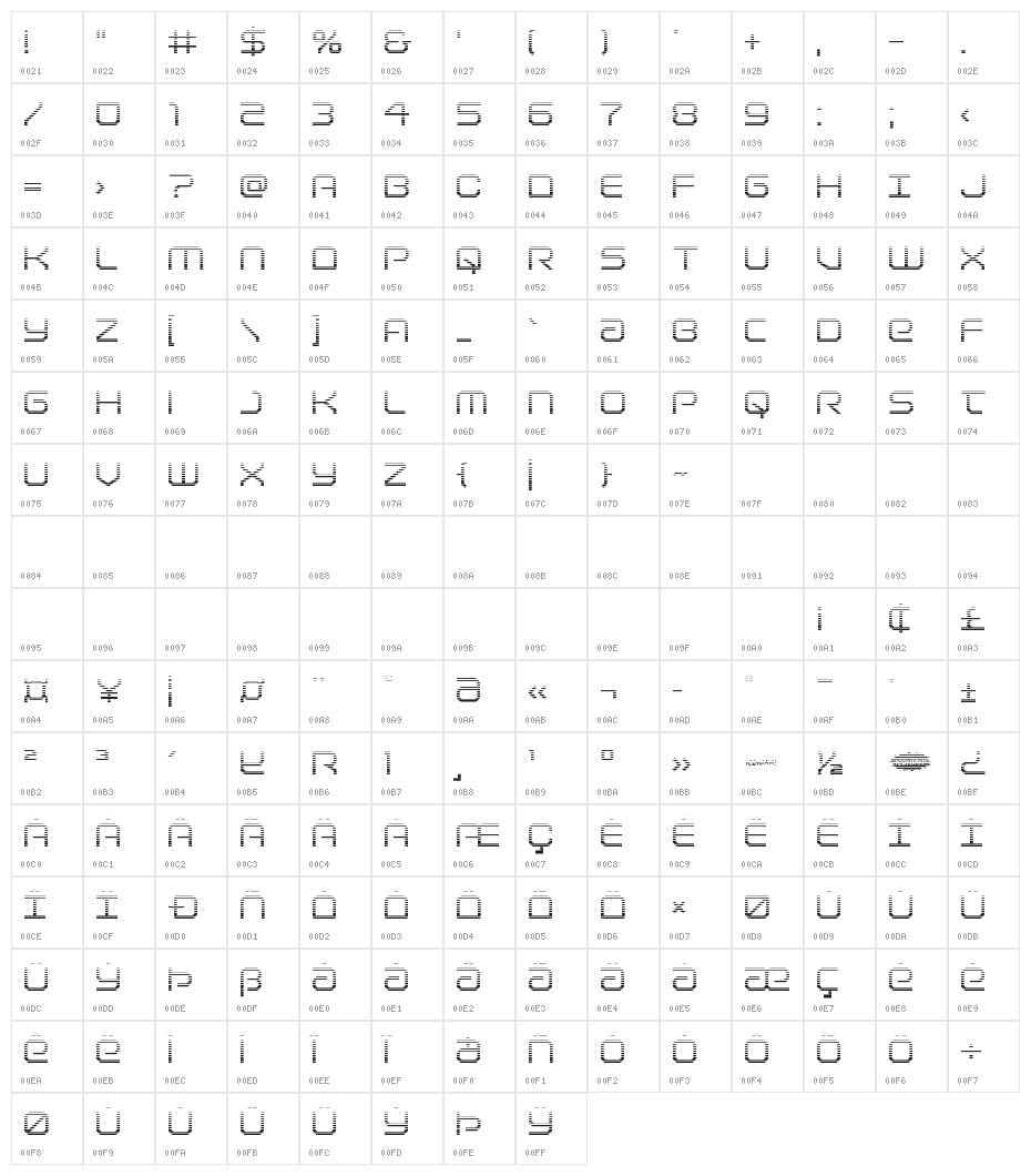 Light Brigade Gradient Character Map