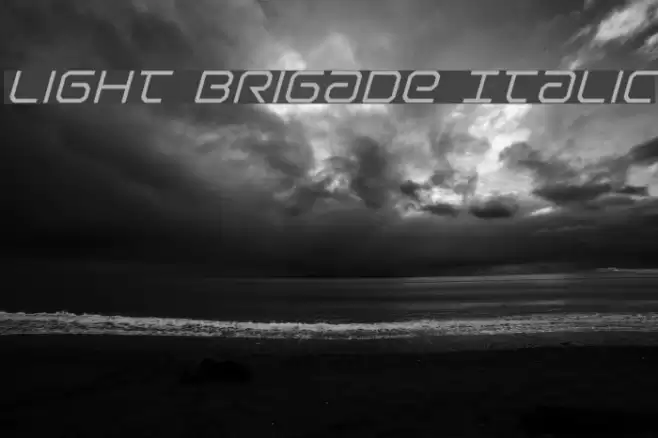Light Brigade Italic Font examples