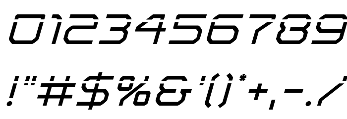 Light Brigade Laser Italic Font OTHER CHARS