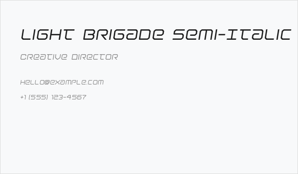 Light Brigade Semi-Italic Business Card
