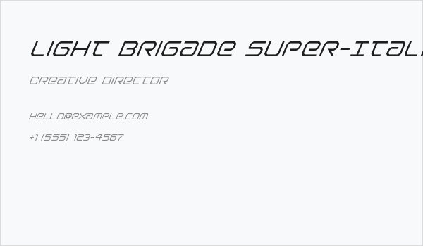 Light Brigade Super-Italic Business Card