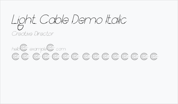 Light Cable Demo Italic Business Card