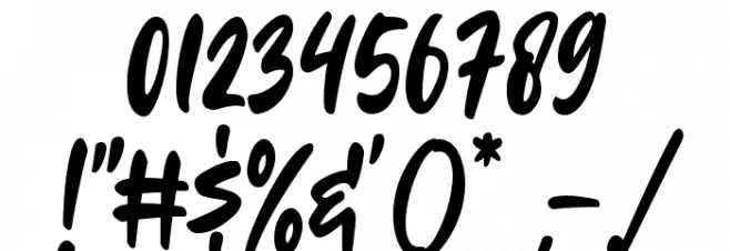 Light In Brush Font OTHER CHARS