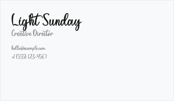 Light Sunday Business Card
