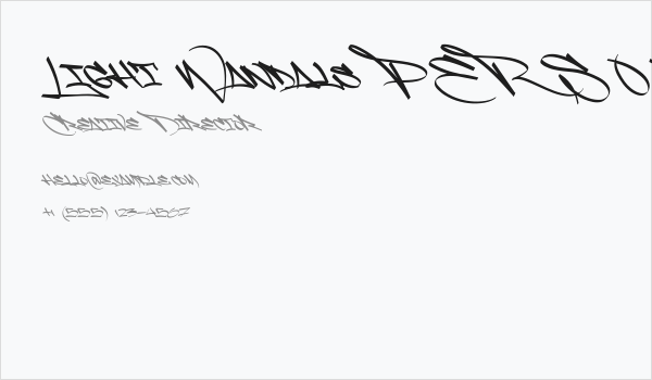 Light Wandals PERSONAL USE Business Card