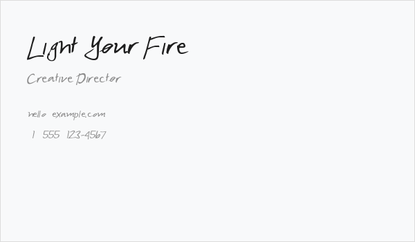Light Your Fire Business Card