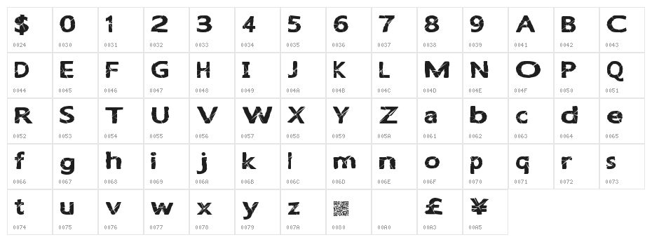 LightBreak Character Map