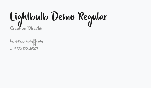 Lightbulb Demo Regular Business Card