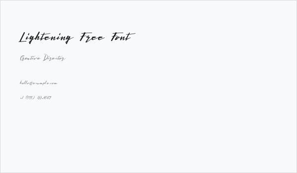 Lightening Free Font Business Card