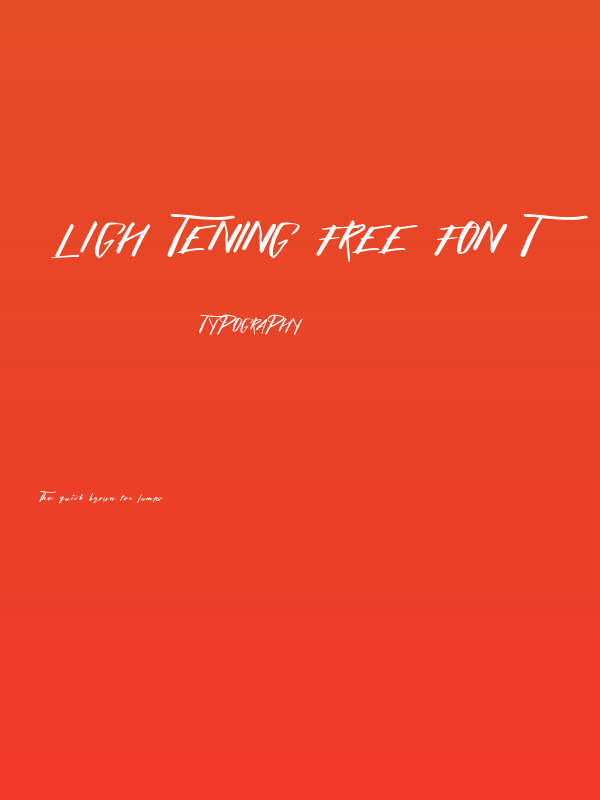 Lightening Free Font Poster