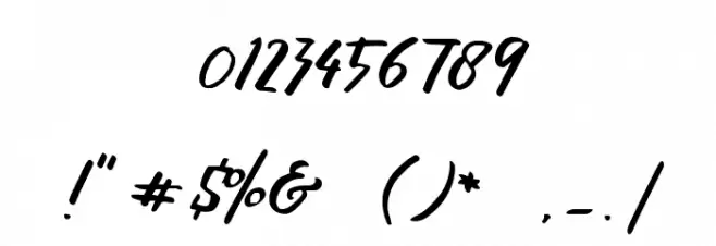 LighteningFreeFont Font OTHER CHARS