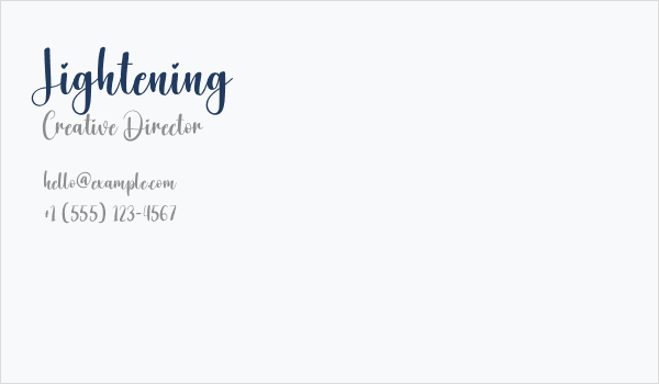 Lightening Business Card