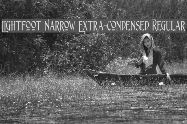Lightfoot Narrow Extra-condensed Regular Шрифта examples