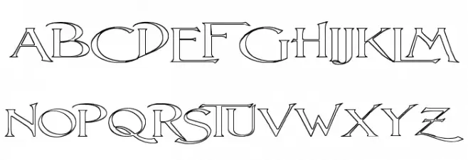 Lightfoot Outline Extra-expanded Regular Caratteri MAIUSCOLE