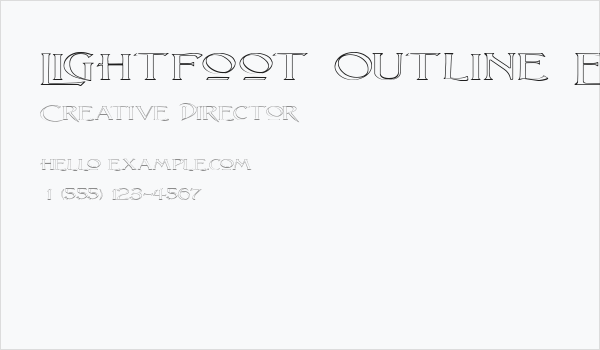 Lightfoot Outline Extra-expanded Regular Business Card