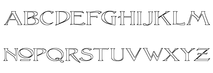 Lightfoot Outline Extra-expanded Regular Font LOWERCASE