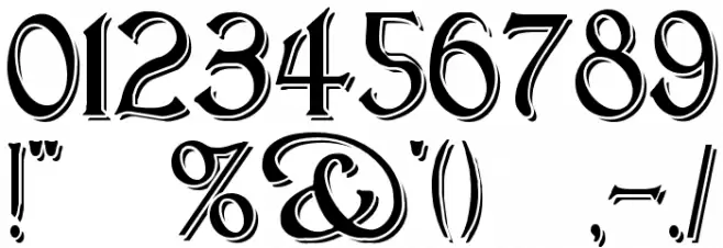 Lightfoot Shadowed Font OTHER CHARS