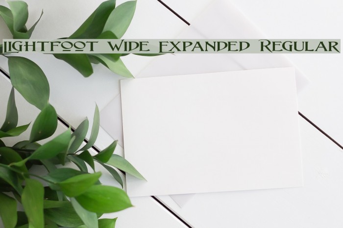 Lightfoot Wide Expanded Regular Font examples