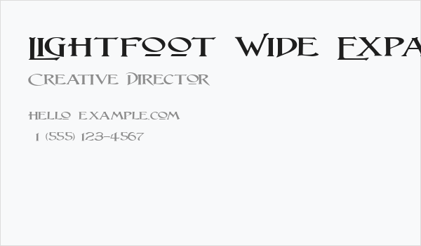 Lightfoot Wide Expanded Regular Business Card