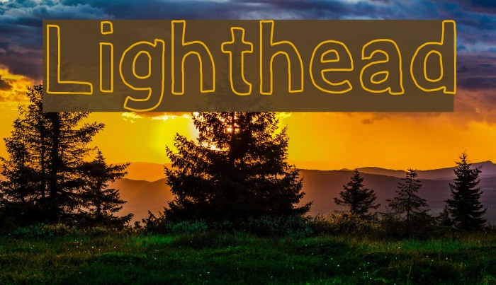 Lighthead Font examples