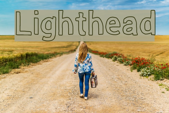 Lighthead Font examples