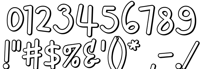 Lighthearted Pleasure Shadow Font OTHER CHARS