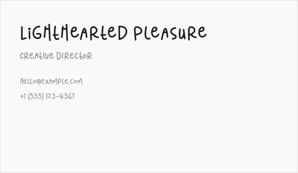 Lighthearted Pleasure Business Card