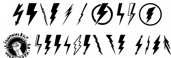 Lightning Bolt Font OTHER CHARS