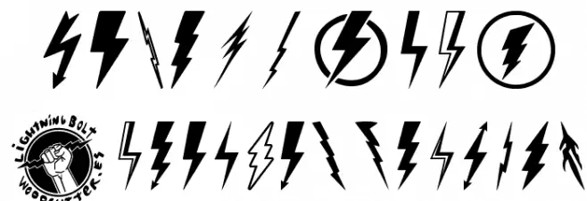 Lightning Bolt Schriftart Anderer Schreiben